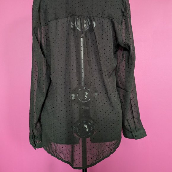 Vero Moda Sheer Polka Dot Blouse Large - Picture 6 of 11